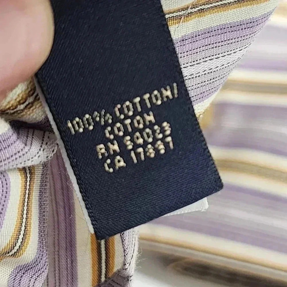 Banana Republic Striped Button Down Dress Shirt Men's L - Picture 6 of 7